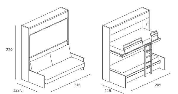 Opklapbed Kali Duo tech sofa C BedHabits